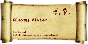 Alexay Vivien névjegykártya